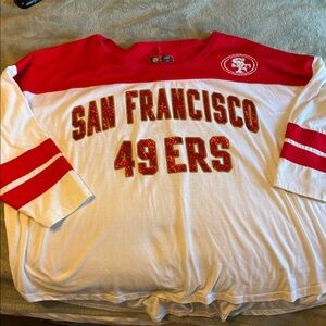 San Francisco 49ers Oversized Shirt With Mesh Detail And Glitter